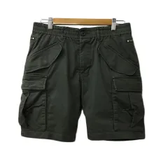 アズールバイマウジー AZUL by moussy パンツ ショート ワーク カーゴ ハーフ 無地 ウエストゴム M 緑 グリーン