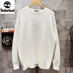 90'S-00'S 美品 ティンバーランド コットン クルー ニット XL メンズ ホワイト セーター Timberland ワンポイント