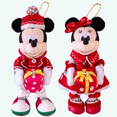 ミッキー＆ミニー　ぬいぐるみバッジ　クリスマス2021