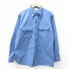 XL/古着 エルエルビーン LLBEAN 長袖 ヘビー フランネル シャツ メンズ 80s コットン 薄紺 ネイビー 25sep04 中古 トップス
