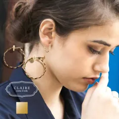 ノンホールピアス 10k イヤリング フープ 揺れる スパイラル 10金 かわいい おしゃれ 大人可愛い シンプル 可愛い