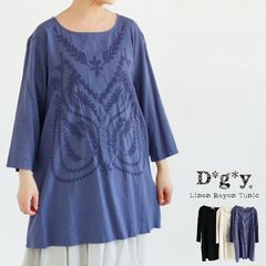 【クリアランス価格】【送料無料】 D*g*y リネンレーヨン オックス フロント刺繍 チュニック 春 夏 秋 冬 トップス dgy ディージーワイ ＃W1Q1 88-D8734[M便 1/1]