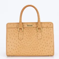 極美品 モラビト オーストリッチ レザー トート バッグ 肩掛け ショルダー ハンド ゴールド 金具 レディース EUE BT3-7【中古】