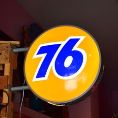 【76】アドバンダイジング サイン 両面電飾看板 看板 ガスランプ ユノカル 76 ライト アメリカン雑貨 照明 間接照明 ガスポンプ インテリア オイル ガレージ レーシング