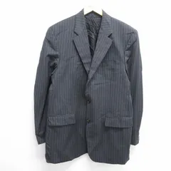 L/古着 ラルフローレン 長袖 ブランド テーラード ジャケット メンズ ロング丈 ウール 濃グレー ストライプ 25jan14 中古 アウター