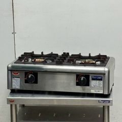 卓上2口ガスコンロ M-822E ガステーブルコンロ ニュー飯城 都市ガス W600×D320×H164mm 2022年製 中古 業務用コンロ