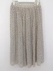 ◇ natural couture ナチュラルクチュール 花柄 ロング プリーツ スカート ブルー系 マルチ レディース E  【1302160013579】