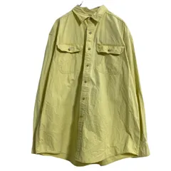 L.L.Bean 長袖 ワークシャツ L イエロー エルエルビーン 2ポケット アウトドア 古着卸 アメリカ仕入 a611-5044のサムネイル