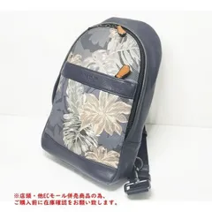 ※併売商品※◆中古◆COACH【コーチ】ボディバッグ コーティングキャンバス レザー ボタニカル 男女兼用　M725