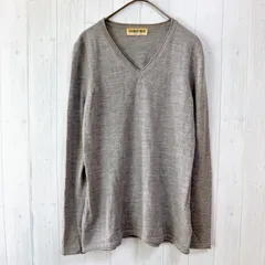 ジョルジュレッシュ　長袖ニットセーター　グレー　M　薄手　Vネック