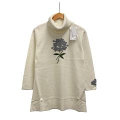 ギャラリービスコンティ GALLERY VISCONTI ニット セーター 長袖 タートルネック 刺繍 ウール混 1421840 2 白 ホワイト グレー 緑 グリーンのサムネイル