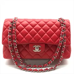 美品 CHANEL シャネル ココマーク ターンロック マトラッセ ラムスキン チェーン ショルダー バッグ レッド 鞄 カバン dd15