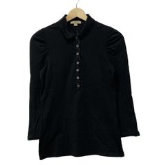 BURBERRY BRIT(バーバリーブリット) 長袖ポロシャツ サイズS レディース 黒×ベージュ×マルチ チェック柄
