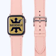 MODIGI Apple Watch レザーバンド 45mm 44mm 49mm 46mm 42mm アップルウォッチレザーベルト本革 apple watch 10 9 8 7 6 5 4 ultra SE ピンク　pink