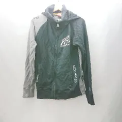 ◇ Θ GOTCHA ガッチャ フード収納可能 バイカラー 長袖 ジップパーカー サイズM ブラック グレー系 メンズ E  【1410290068342】