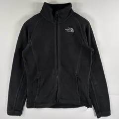 古着 ザ・ノースフェイス THE NORTH FACE フルジップフリースジャケット ワンポイントロゴ アウトドア S  ブラック レディース