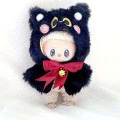 labubu ぬいぐるみ 服 着せ替え LABUBU ラブブ 黒猫マント