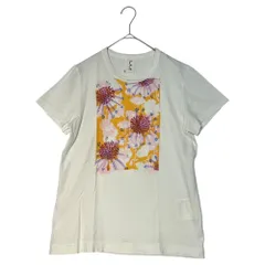 コムデギャルソン フランス製 半袖Tシャツ 花柄ワッペン Sサイズ ホワイト プレイコムデギャルソン ハートロゴワッペン付き半袖Tシャツ