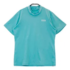サイズ：L ZERO HALLIBURTON ゼロハリバートン  半袖モックネックTシャツ  ブルー系 [240101501224] ゴルフウェア レディース ストスト サイズ：L ZERO HALLIBURTON ゼロハリバートン 半袖モックネック