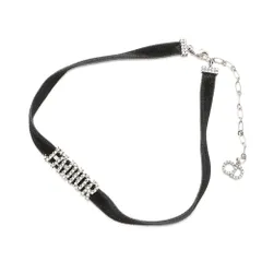 ディオール チョーカー J'ADIOR ラインストーン ベロア メタル Christian Dior ネックレス 黒