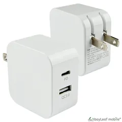 PD 充電器 タイプC 18W Power Delivery QC3.0 USB Type-C AC アダプタ 電源 各種対応 コンパクト PSE認証のサムネイル