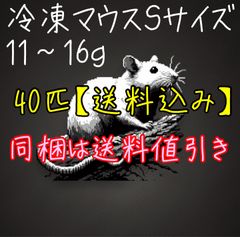 【送料込み】国産冷凍マウスSサイズ×40匹(11g〜16g)