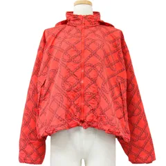 HERMES エルメス ジャケット マウンテンパーカー  レッド 38(M) ロープ柄 フーディー スタンドカラー ワイド ナイロン アウター フランス製 ブランド【レディース】のサムネイル