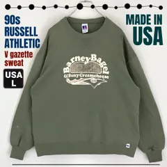 USA製 90s ラッセルアスレチック Vガゼットスウェットトップ RUSSELL ATHLETIC ベーグルショップ USAメンズL    #2509S020