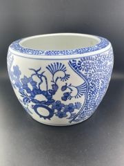 [Used] Water basin, brazier, water lily basin, ceramic, antique, killifish basin, art piece