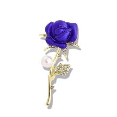 バラ パープル ブローチ 薔薇 パール キラキラ 愛 美しさ 気品 魔力 高貴 フォーマル カジュアル ギフト ペア 贈り物 贈りもの 新品