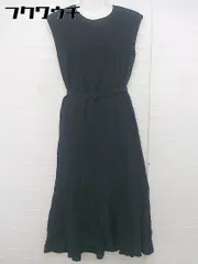 ◇ ◎ natural couture NICE CLAUP 半袖 膝下丈 ワンピース サイズF ブラック レディース  【中古】 【1107210002288】
