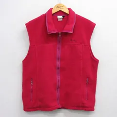 L/古着 エルエルビーン LLBEAN フリース ベスト メンズ 90s ワンポイントロゴ 濃ピンク 25sep29 中古 アウター