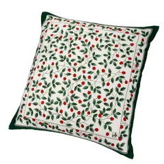 【数量限定】【 西川 nishikawa 】座布団カバー 銘仙判(55X59cm) 洗える 洋風 いちご柄 日本製 グリーン PG02083095