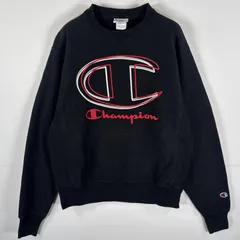 古着 チャンピオン Champion スウェット リバースウィーブ ワンポイントロゴ 大判デザイン SMALL（JPN L）  ブラック メンズ