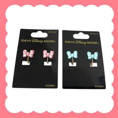 ディズニー ミニーの日【イヤリング】2個セット ピンク＆グリーン 東京ディズニーリゾート TDR