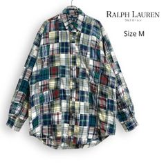 極美品】ラルフローレン シャツ ジップアップ ジャケット M 藍