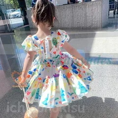 子供服 ワンピース キッズ 女の子 春夏 半袖 花柄ワンピース 韓国子ども服 オールインワン 子供ドレス dress ベビー服 お姫様 おしゃれ 可