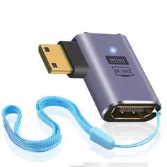 【特価セール】Duttek L字型HDMIミニHDMI変換アダプタ 8K HDMIミニ HDMI2.1変換アダプター Mini HDMI(オス) to HDMI(メス) 延長アダプタ金メッキコネクタ 8K@60Hz 4K@144Hz 2K@240Hz HDR対