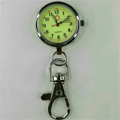ナースウォッチ 懐中時計 キーホルダー 逆さ時計 蓄光 夜光 看護師 メンズ レディース アナログ 文字盤 シルバー クオーツ 電池式 ni10000a083