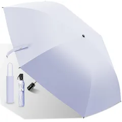 日傘UVカット100遮光遮熱 200g超軽量【最涼の日傘・UV0・JIS認証】折り畳み日傘 日焼け止め 肌を守る 暑さ対策 ワンタッチ自動開閉 折りたたみ日傘 耐風頑丈 携帯便利 超撥水日傘兼用雨傘 レディース/メンズ/子供/大人兼用 薄紫