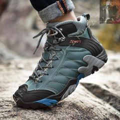 Men's Trekking Shoes, Hiking Shoes, Mountaineering Boots, Outdoor Shoes, Waterproof, Lightweight, Non-slip, Suede, Thick Sole, Large Sizes, Unisex (uut)
