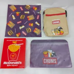 【未使用】 マクドナルド ポテトクロック　CHUMS ミニショルダーバッグ ジッパーポーチ クリーナークロス 2023年 福袋