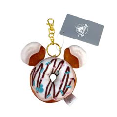 ディズニー【ミッキー】 ぬいぐるみキーホルダー・キーチェーン ホワイト ドーナツ MICKEY'S BAKERY