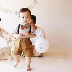 男の子 フォーマル ベビー スーツ サスペンダーハーフカーキパンツ 70 80 90 100 110 120 誕生日 結婚式 ハーフバースデー 衣装 1歳 半袖 かわいい おしゃれ