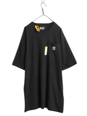 【お得なクーポン配布中!】 デッドストック カーハート ポケット付き 半袖 Tシャツ メンズ XL / ワンポイント ヘビーウェイト ポケT ルーズフィット 大きいサイズ 黒