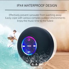 【新品】吸盤付きミニポータブル防水ワイヤレススピーカー USB充電式、IPX4、ステレオサウンド