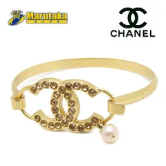 シャネル バングル 02P ココマーク ラインストーン GP ゴールド 約16.5cm 箱あり レディース 逸品質屋 丸高 尼崎市 Chanel bangle 02P CC Mark Marutaka USED 兵庫県 送料無料 中古 プレゼント ファッション