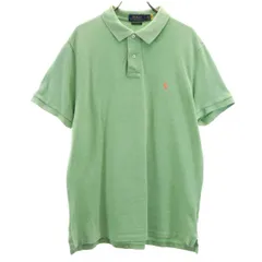 POLO RALPH LAUREN ポロラルフローレン 半袖 カスタムスリムフィット ポロシャツ L 黄緑系 鹿の子 メンズ 古着