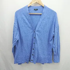 ◇ ⊃ PLST プラステ シンプル系 長袖 カーディガン サイズＭ ブルー系 レディース E  【1507160020262】