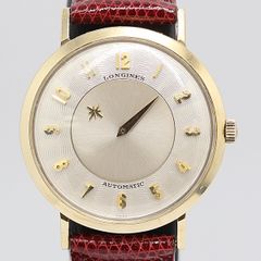 デッドストック級  稼働 美品 ロンジン アドミラル K14/YG/585 24.5ｇ  AT シルバー文字盤 メンズ腕時計 0088110 4ERT KMR ABC 15817